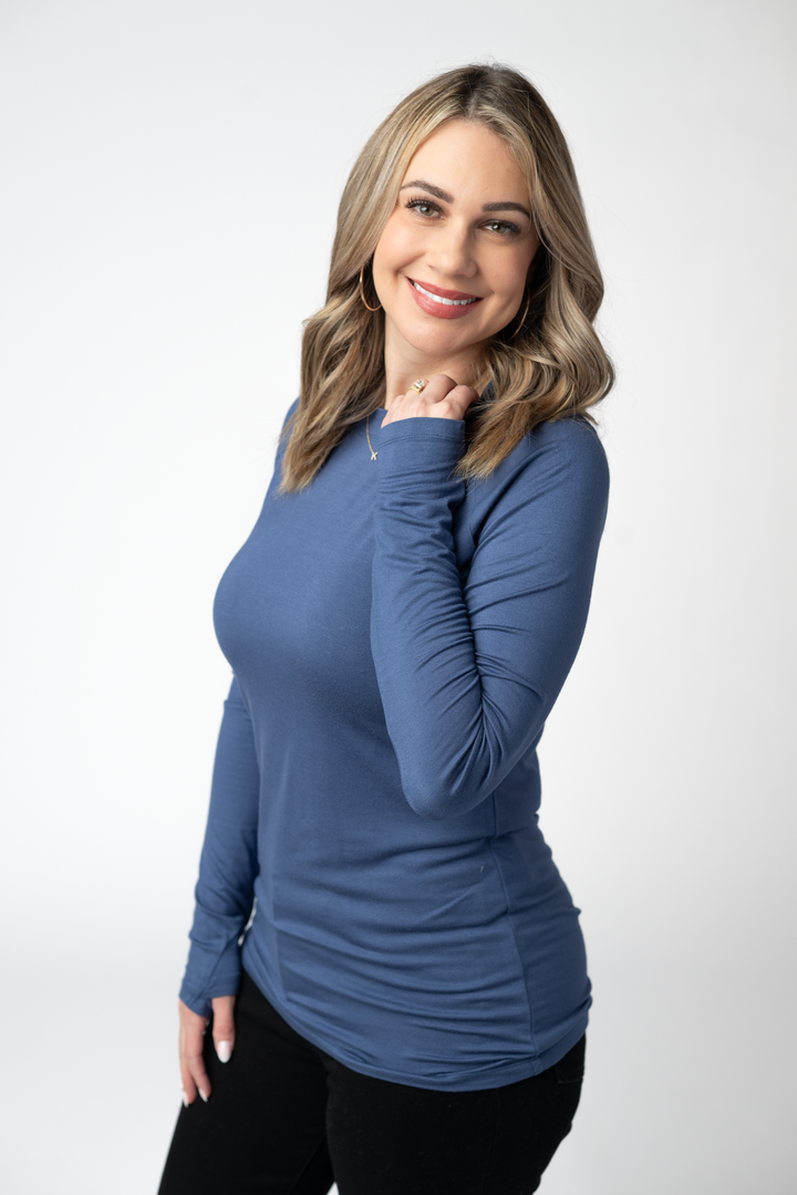 IN STOCK Blair Long Sleeve Top - Blue