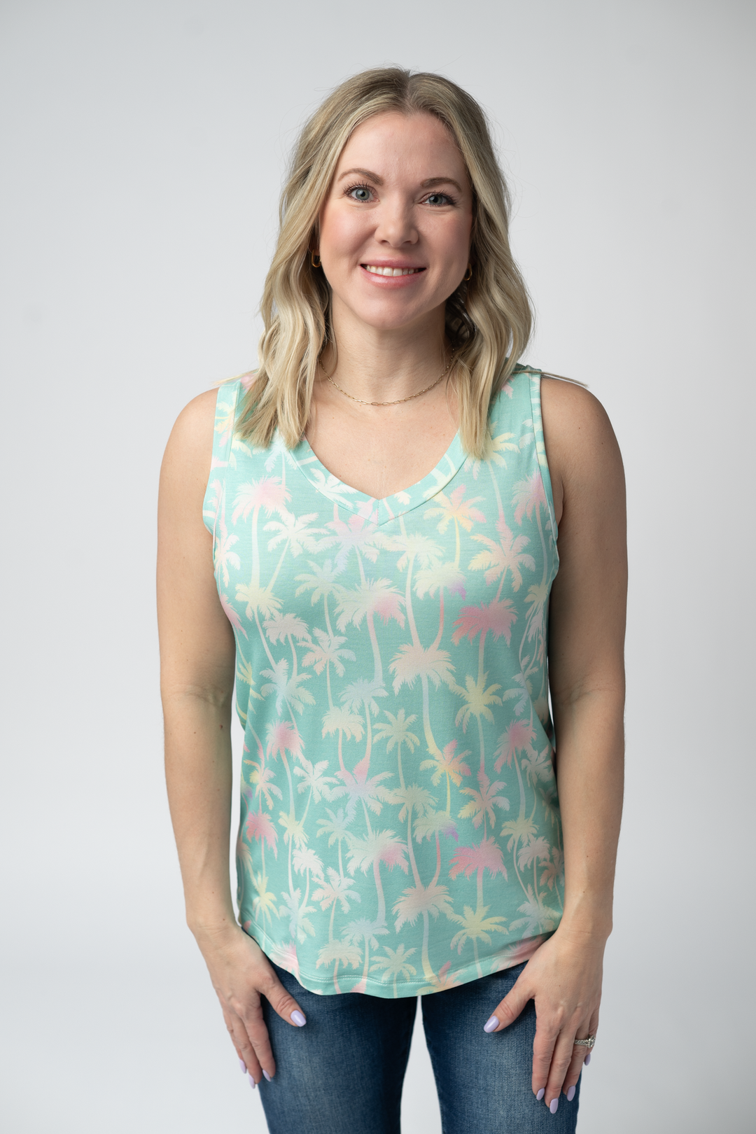 IN STOCK Noelle Tank - Aqua Palm
