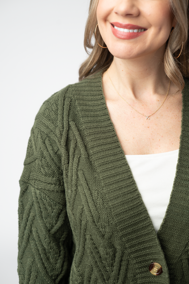 IN STOCK Brooks Button Sweater Cardigan - Olive