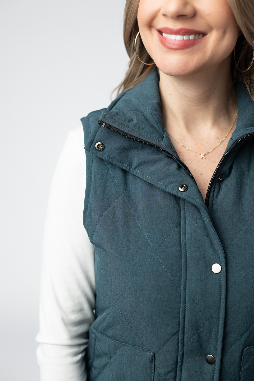 IN STOCK Remy Zip Up Vest - Teal