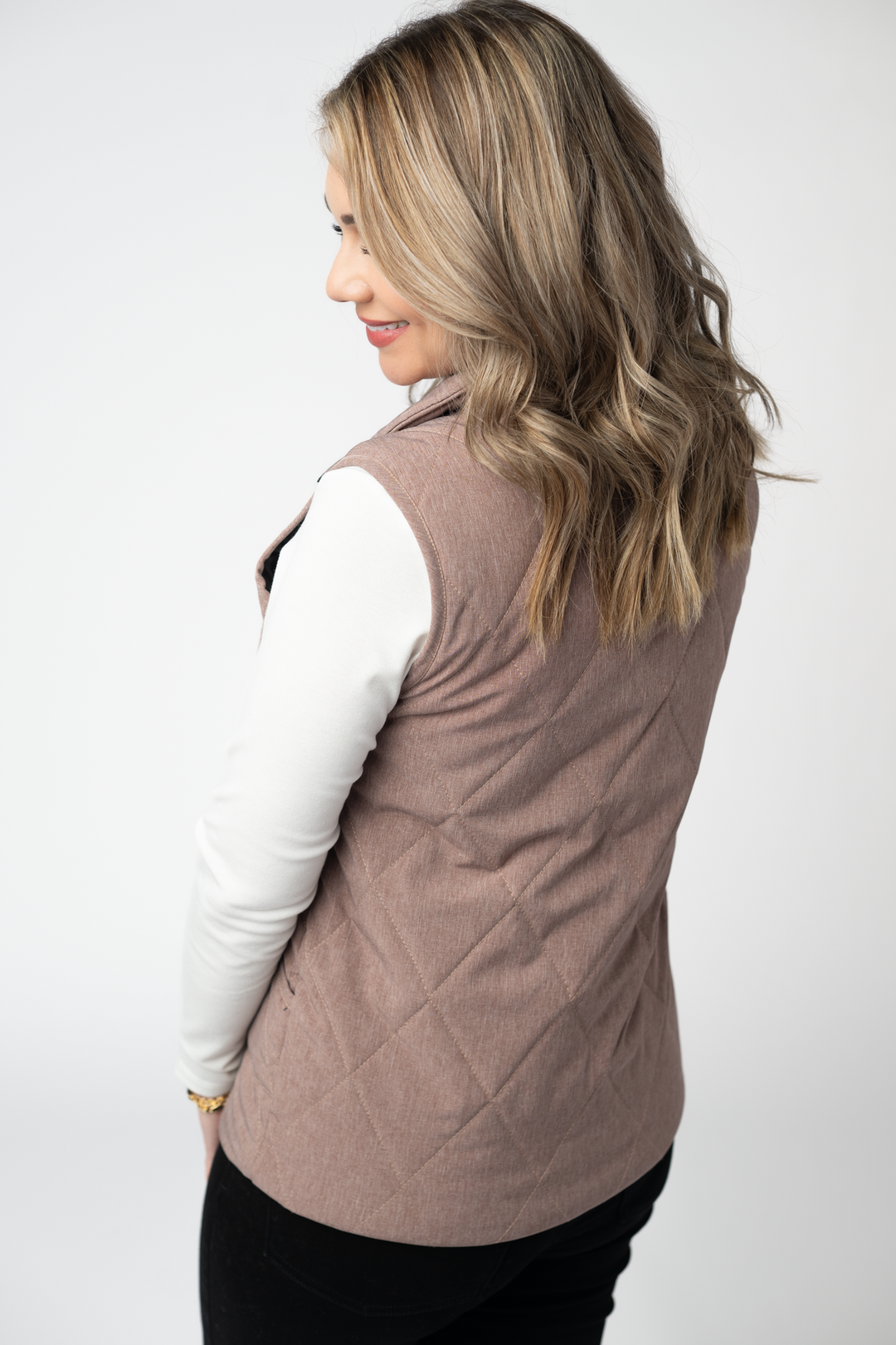 IN STOCK Remy Zip Up Vest - Chestnut