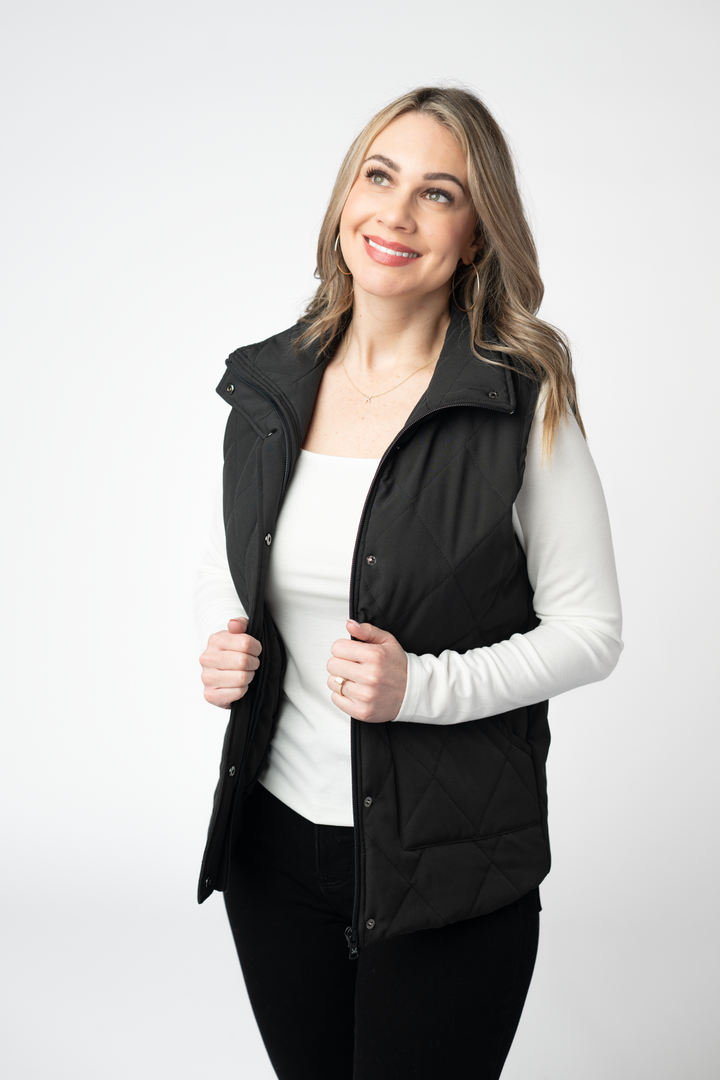 IN STOCK Remy Zip Up Vest - Black