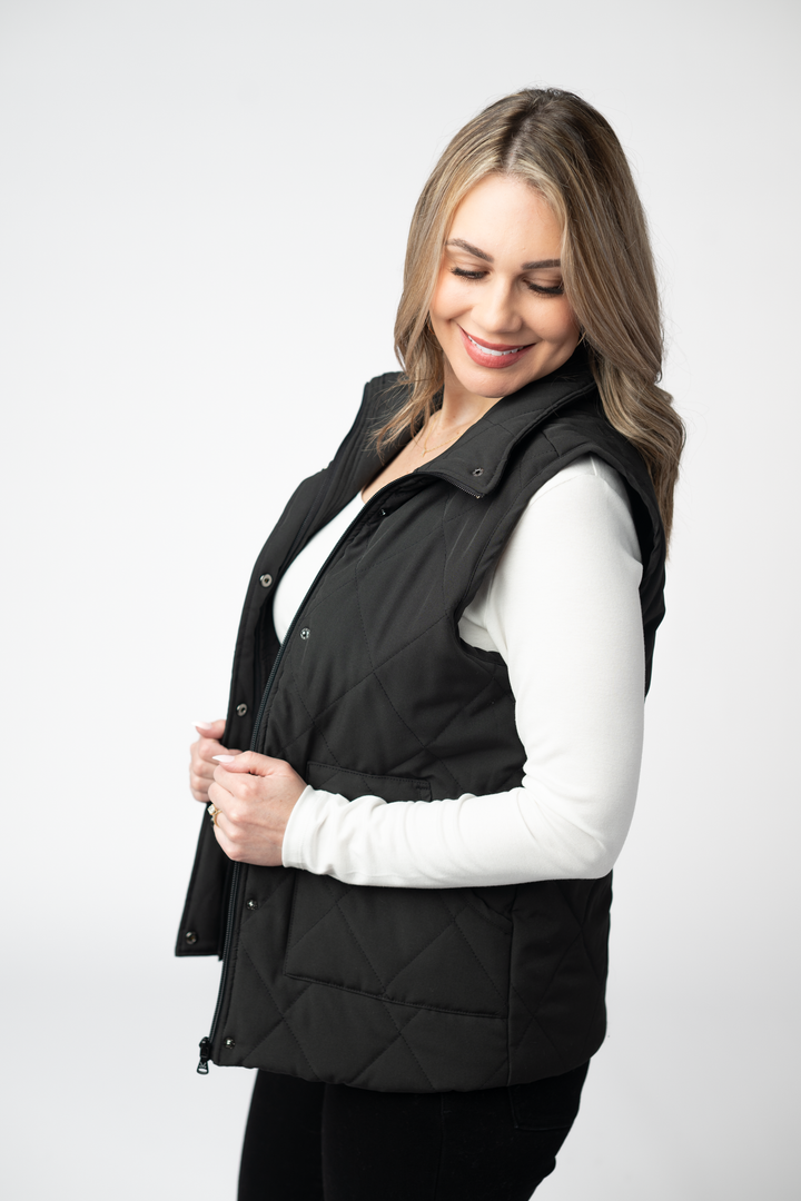 IN STOCK Remy Zip Up Vest - Black