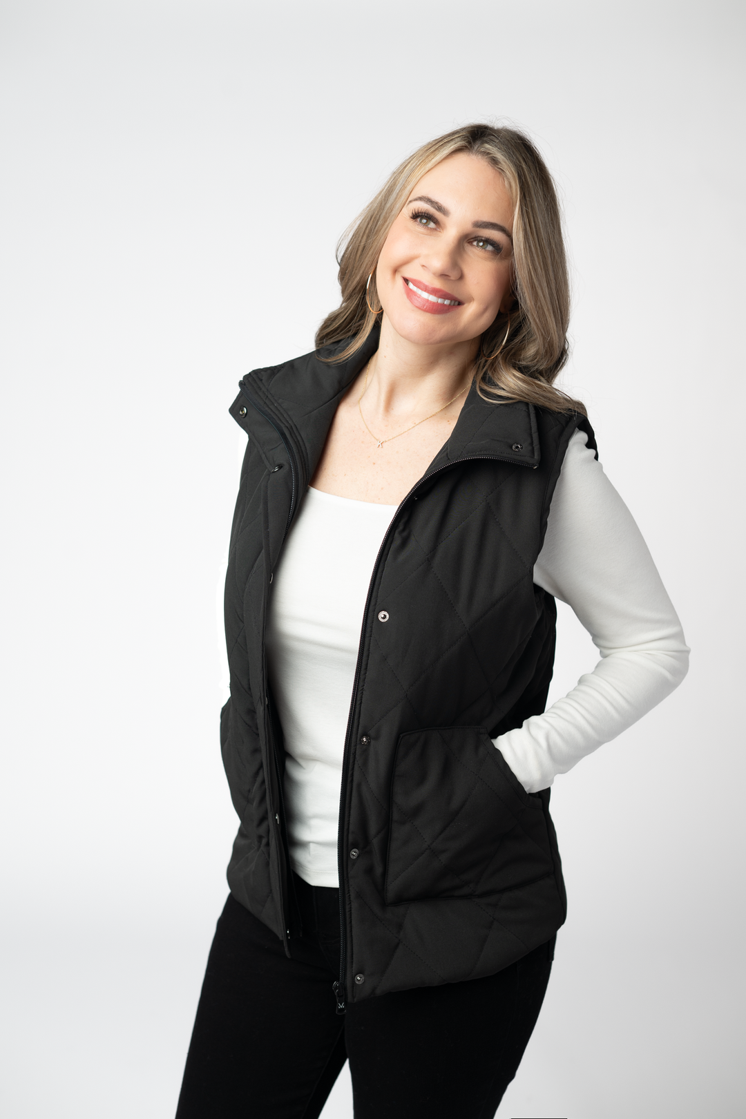 IN STOCK Remy Zip Up Vest - Black