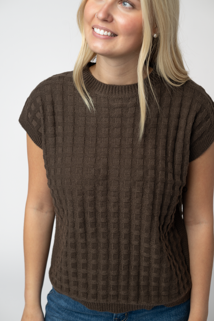 IN STOCK Kelly Knitted Top - Brown