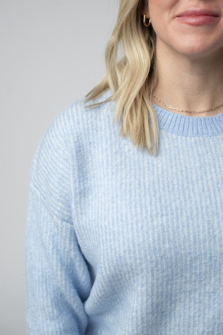 IN STOCK Josie Cozy Crew Sweater - Sky Blue
