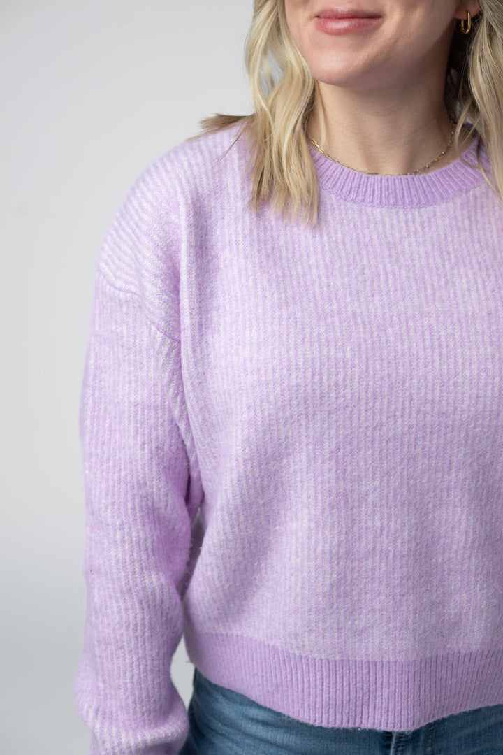 IN STOCK Josie Cozy Crew Sweater - Lavender
