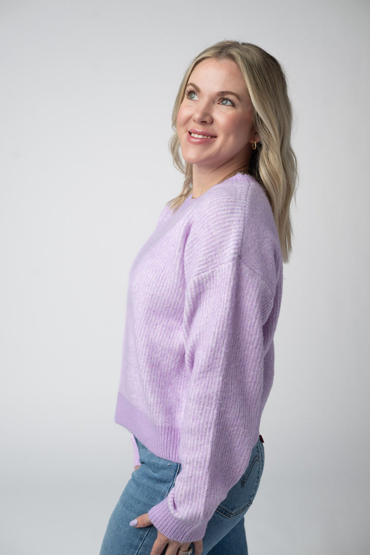IN STOCK Josie Cozy Crew Sweater - Lavender