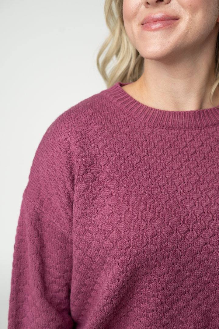 IN STOCK Gianna Pullover Sweater - Raspberry