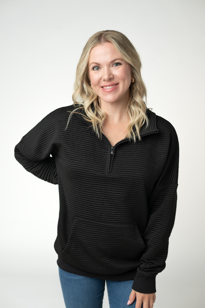 IN STOCK Tatum Quarter Zip - Black