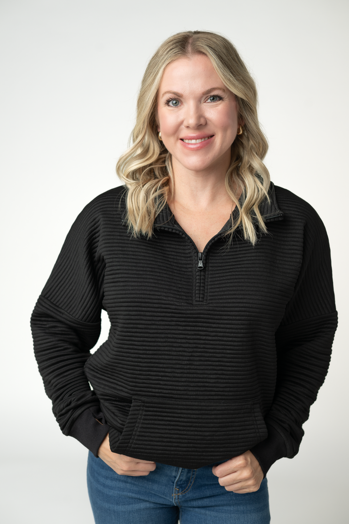 IN STOCK Tatum Quarter Zip - Black