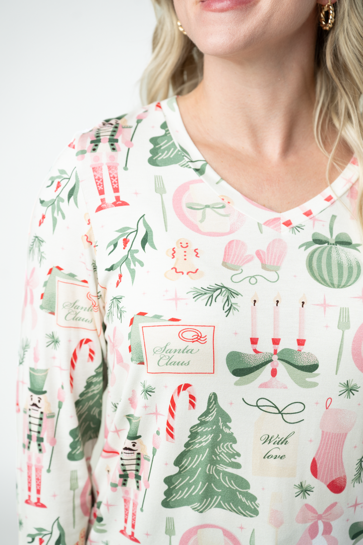 IN STOCK Larissa Long Sleeve - Pink Pine Noel