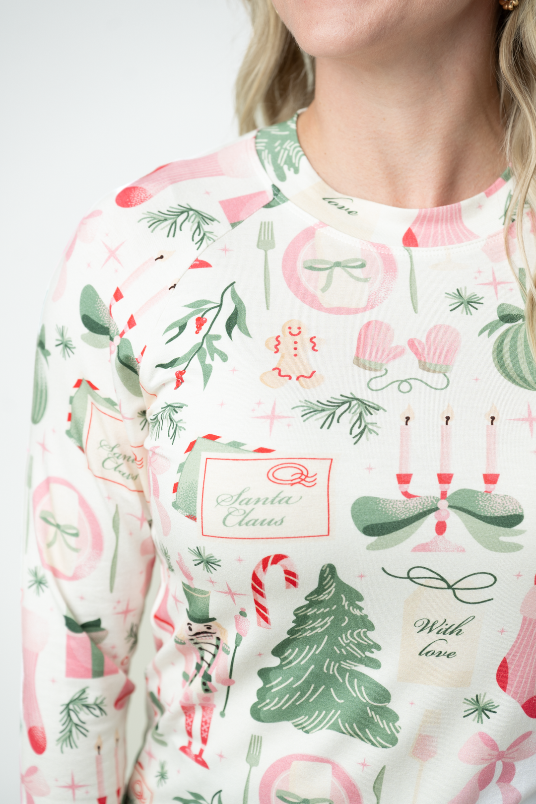 IN STOCK Blair Long Sleeve Top - Pink Pine Noel