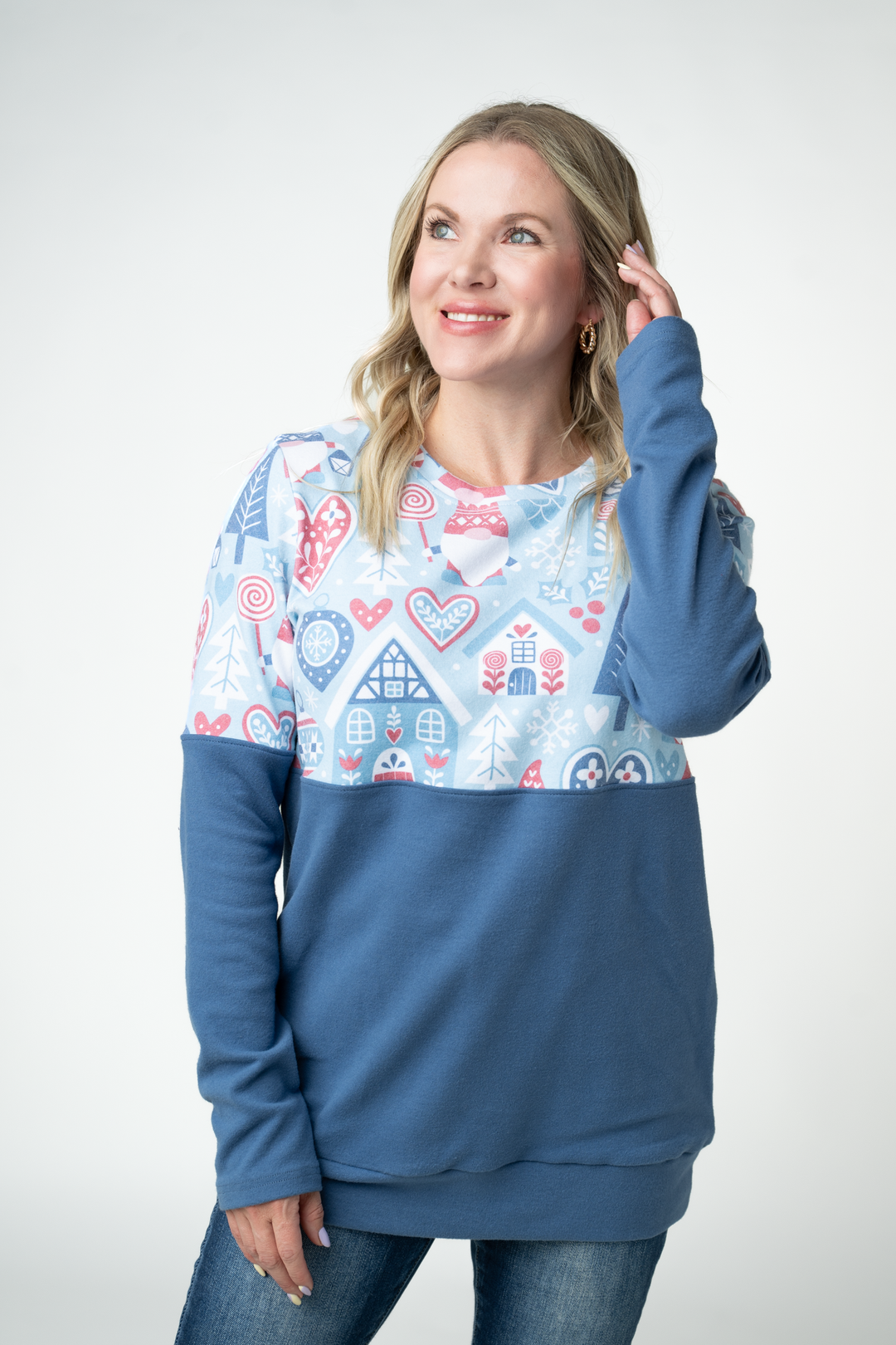 IN STOCK Natalie Pullover - Winter Gnome and Blue