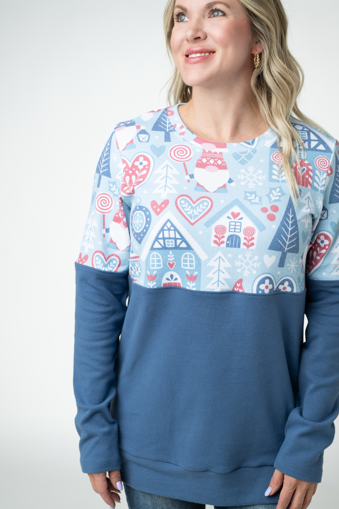 IN STOCK Natalie Pullover - Winter Gnome and Blue