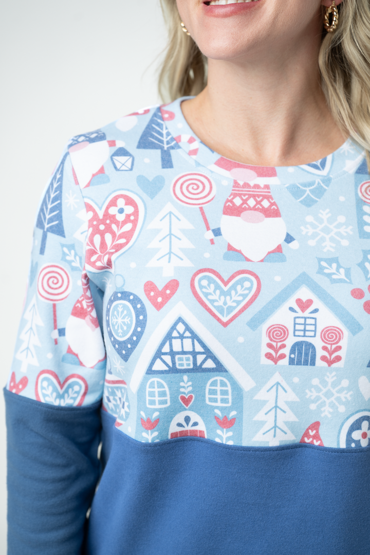 IN STOCK Natalie Pullover - Winter Gnome and Blue