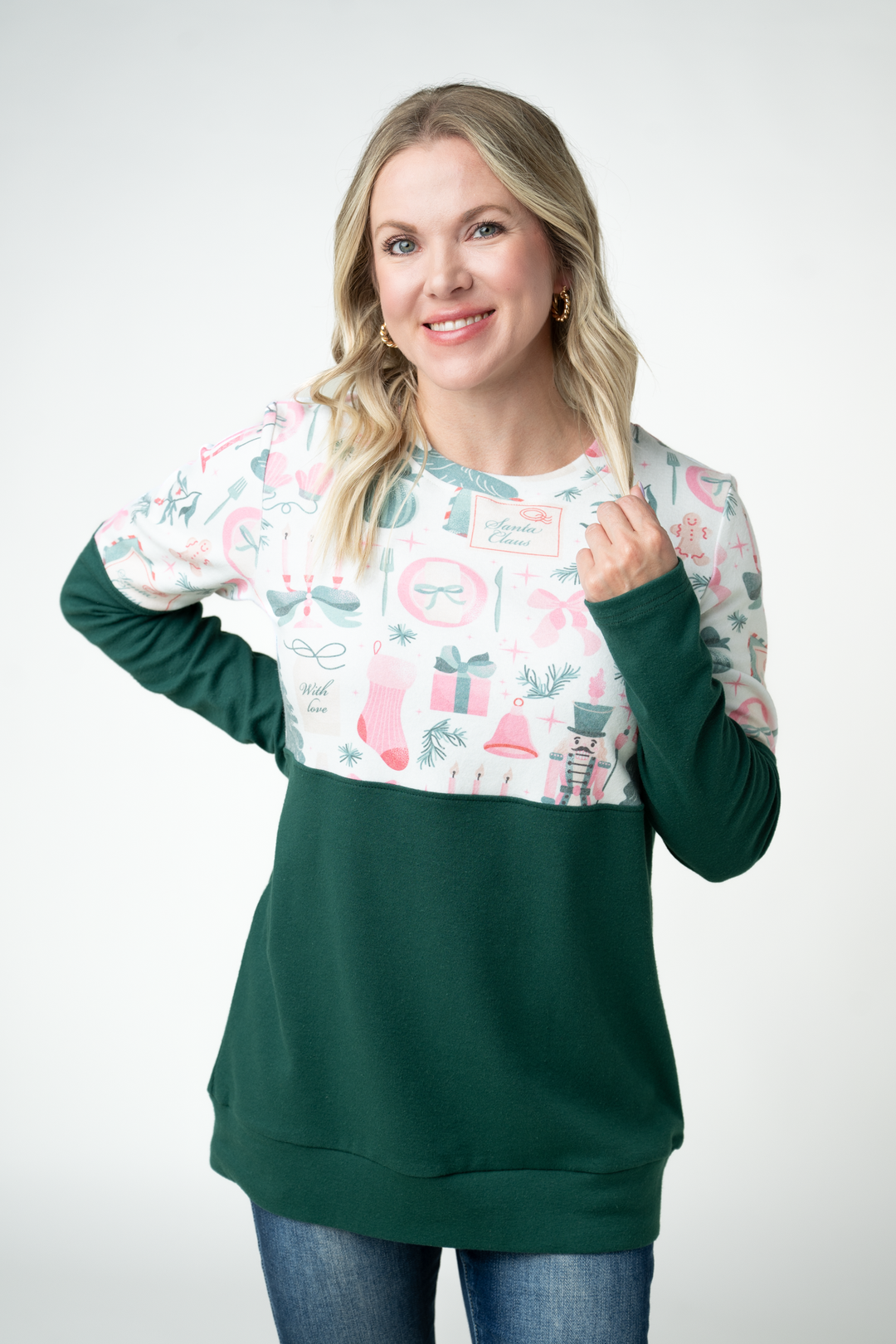 IN STOCK Natalie Pullover - Pink Pine Noel and Evergreen