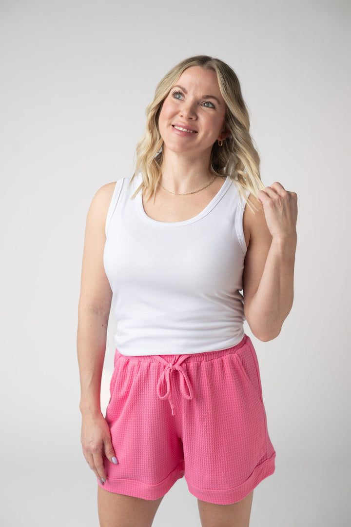 IN STOCK Weslie Waffle Shorts - Pink