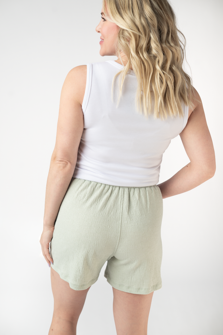 IN STOCK Candice Crinkle Shorts - Light Green