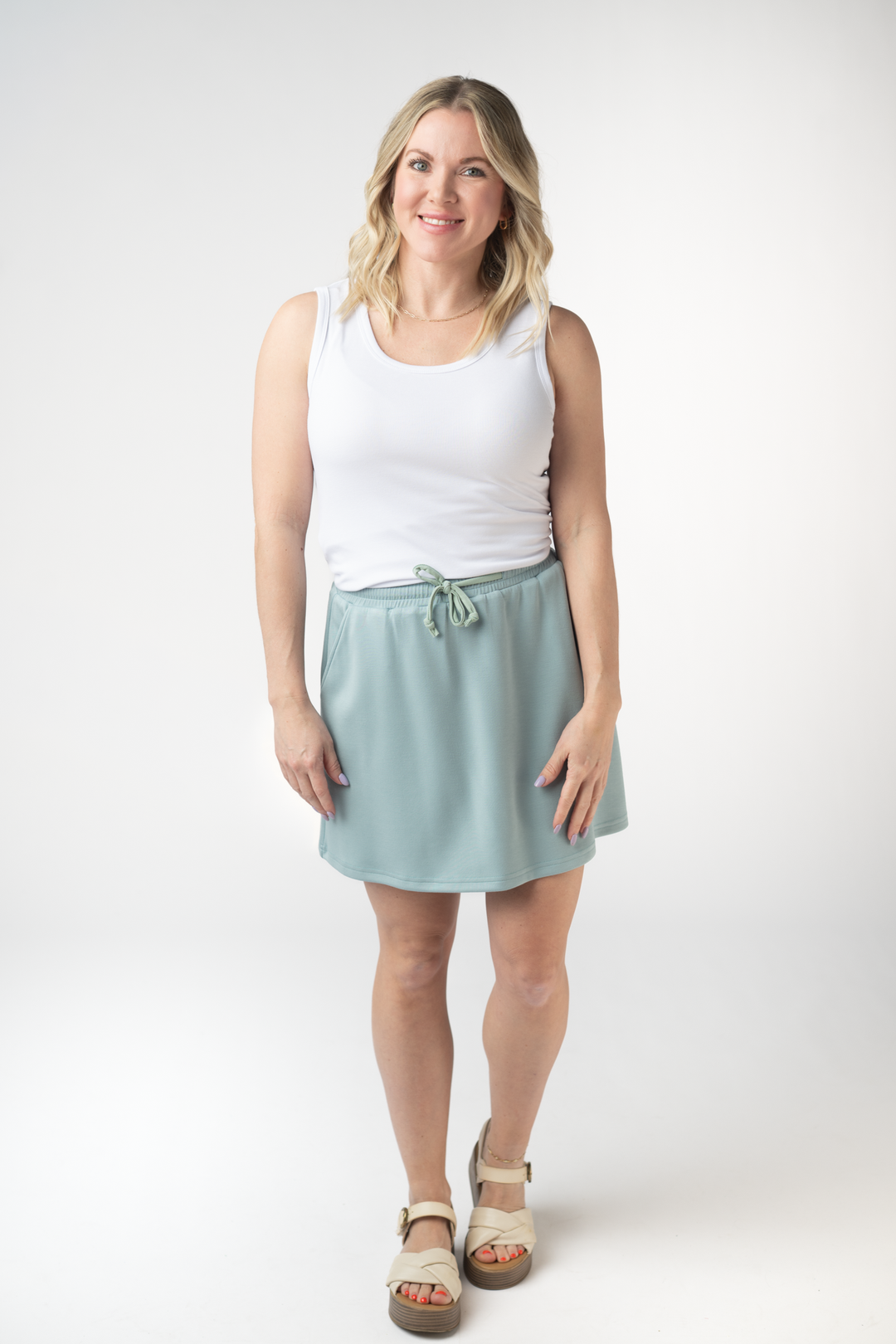 IN STOCK Serena Luxe Skort - Ocean Blue