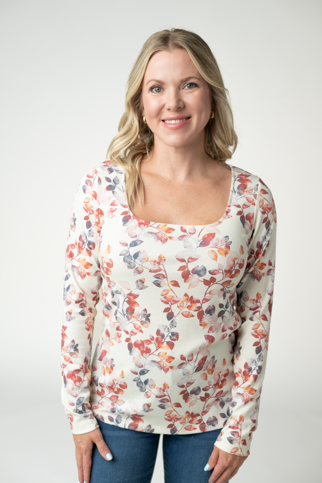 IN STOCK Alyssa Long Sleeve Top - Autumn Watercolor