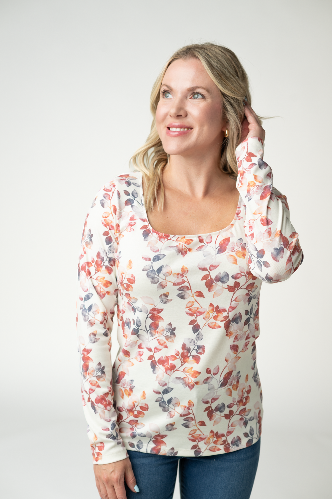 IN STOCK Alyssa Long Sleeve Top - Autumn Watercolor