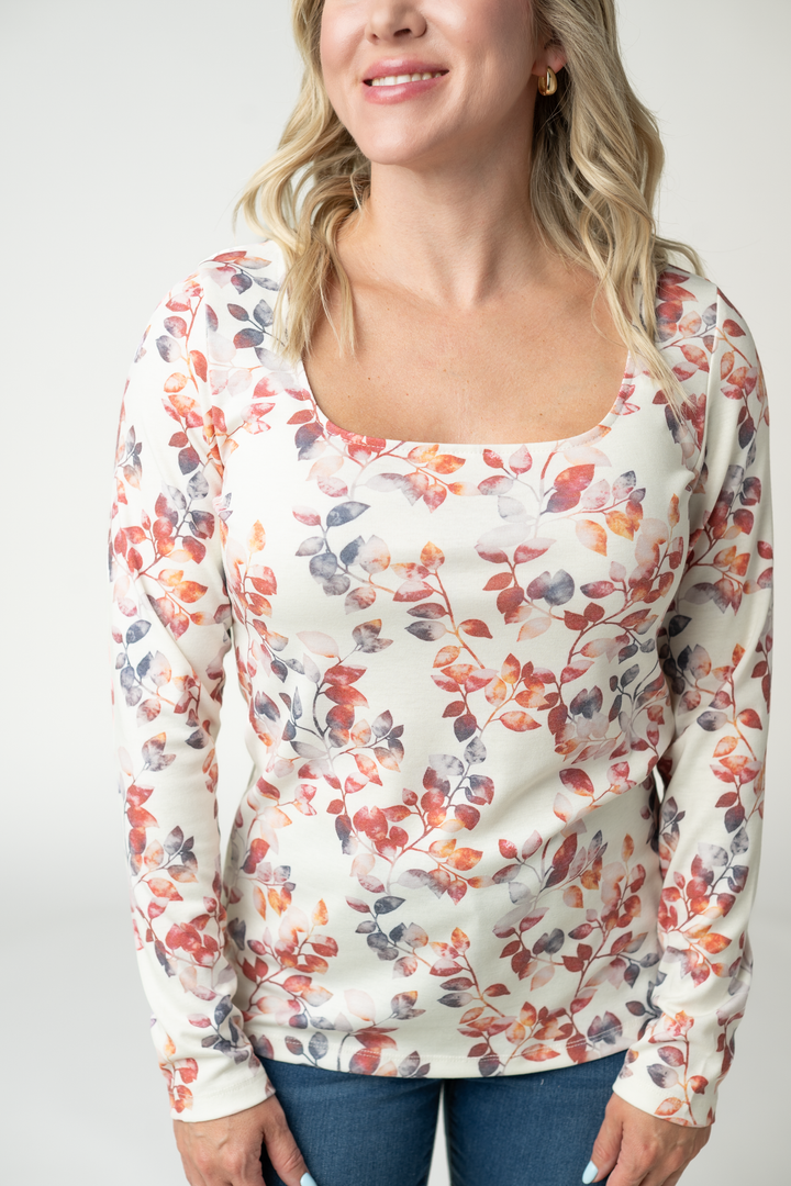IN STOCK Alyssa Long Sleeve Top - Autumn Watercolor