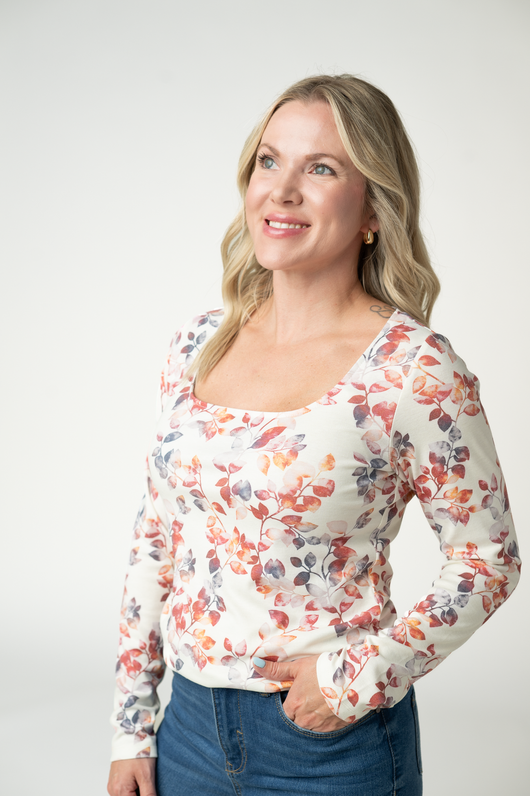 IN STOCK Alyssa Long Sleeve Top - Autumn Watercolor