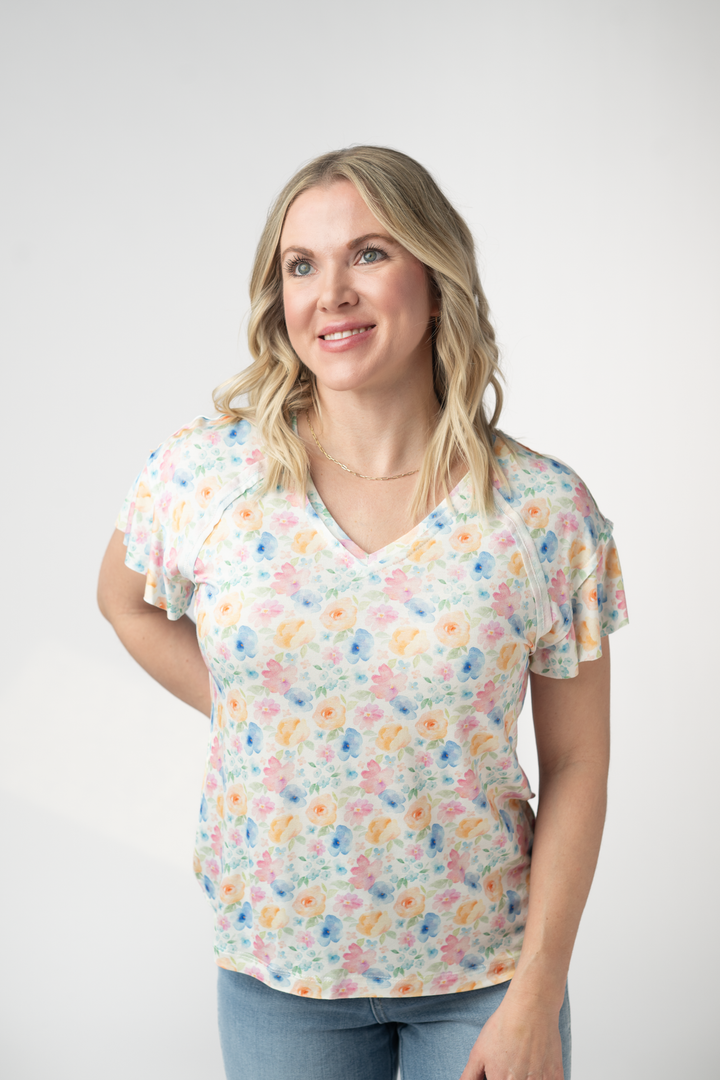 IN STOCK Raelynn V-Neck Top - Petal Gardens