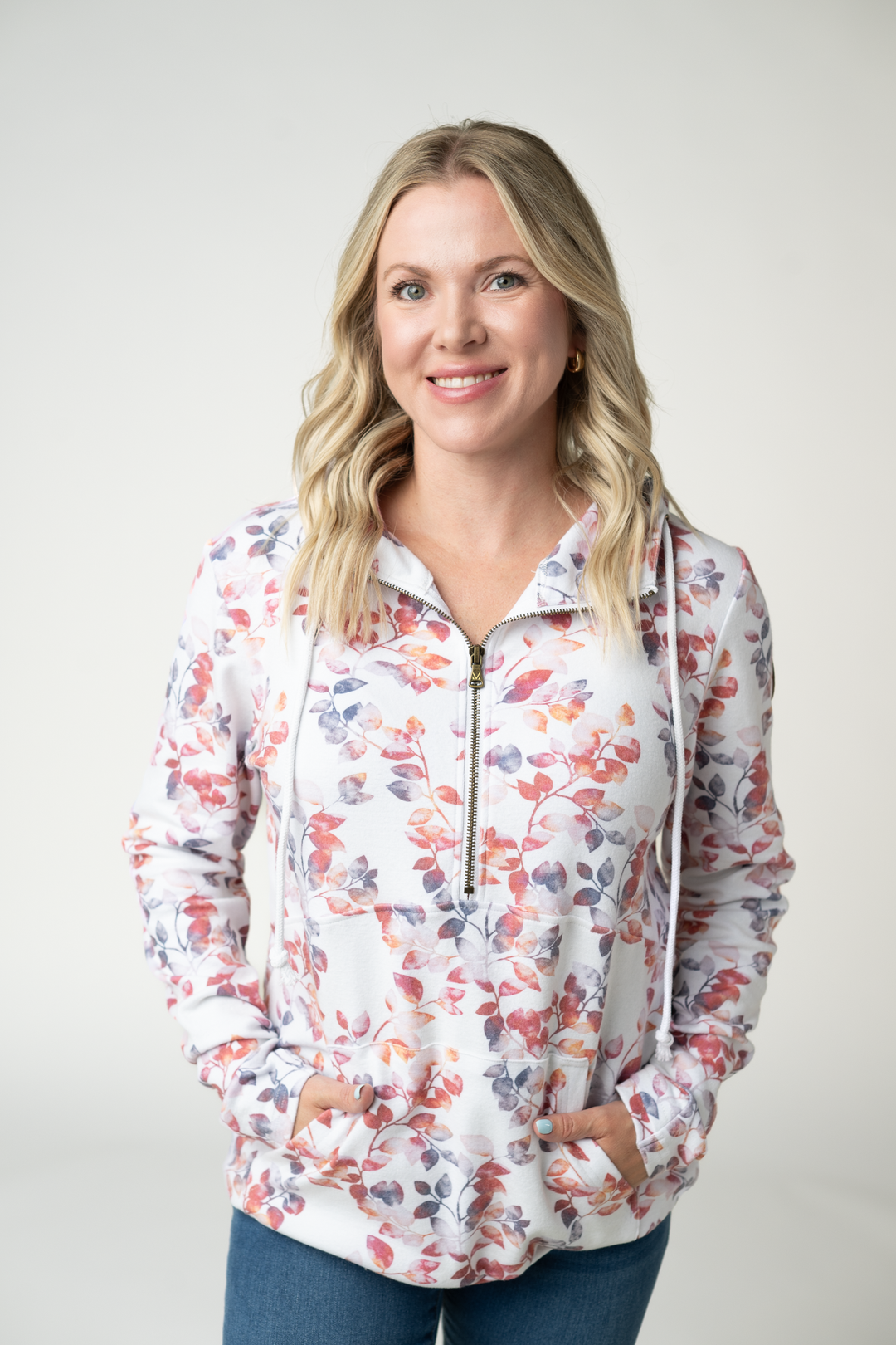 IN STOCK HalfZip Hoodie - Autumn Watercolor