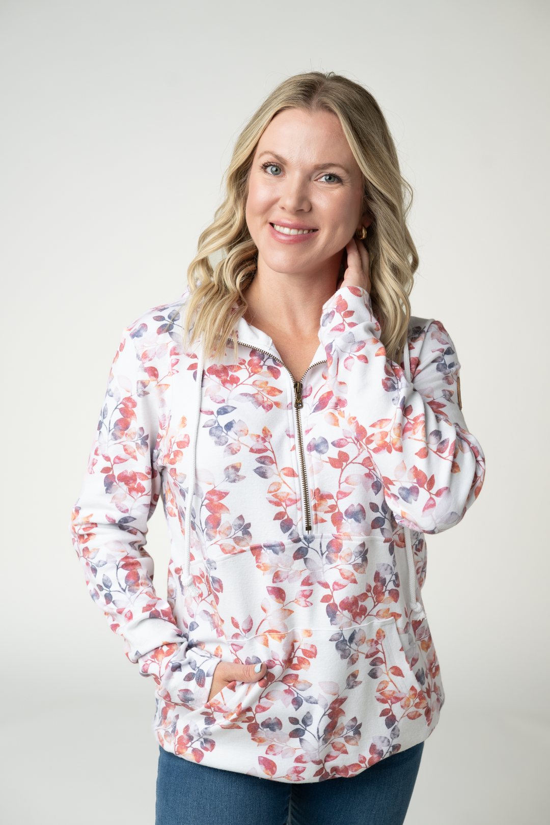 IN STOCK HalfZip Hoodie - Autumn Watercolor