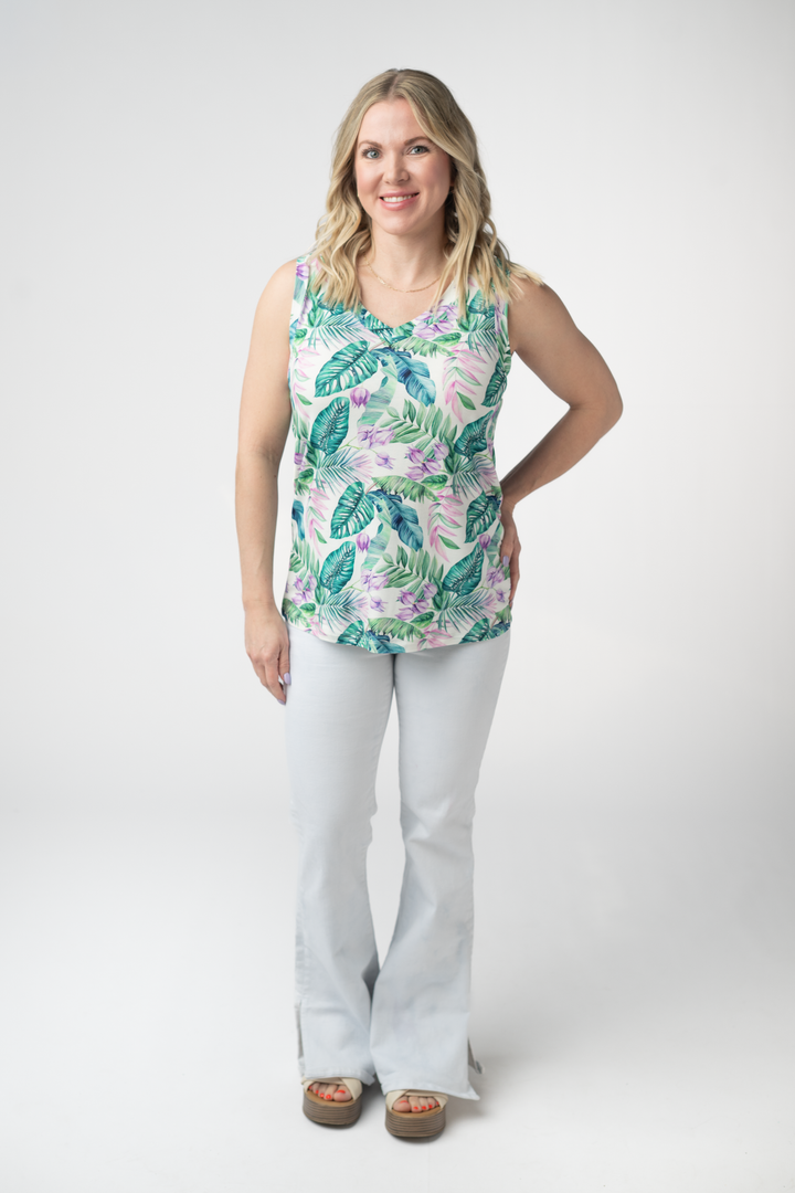 IN STOCK Noelle Tank - Tropical Leaf