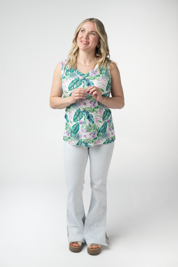 IN STOCK Noelle Tank - Tropical Leaf