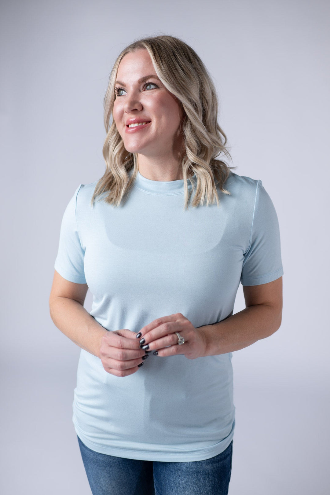 IN STOCK Blair Short Sleeve Top - Sky Blue