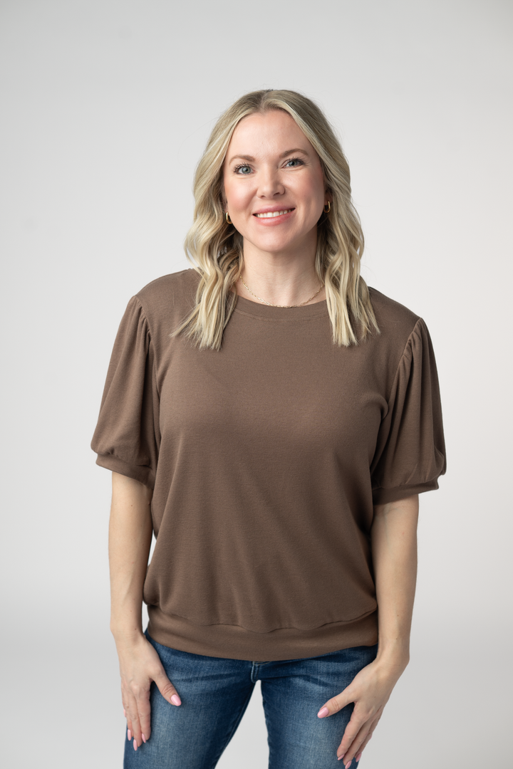 IN STOCK Katie Cozy Top - Mocha