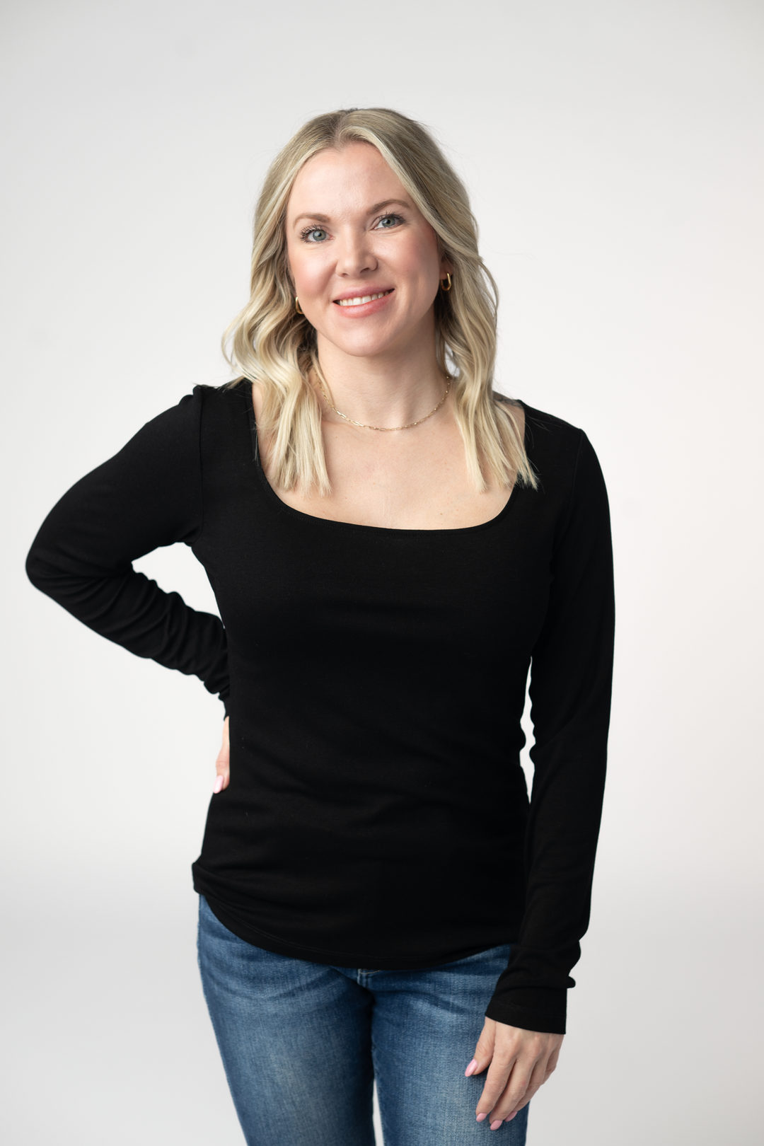 IN STOCK Alyssa Long Sleeve Top - Black