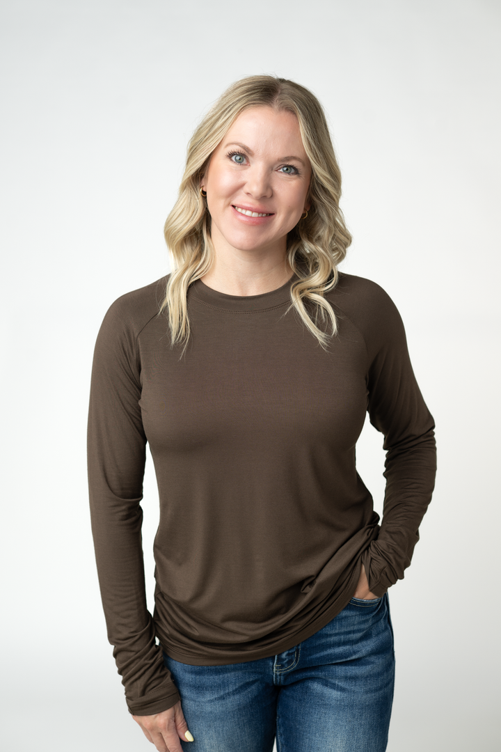 IN STOCK Blair Long Sleeve Top - Brown