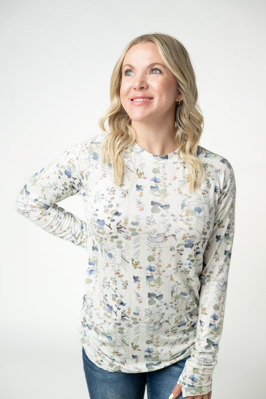 IN STOCK Blair Long Sleeve Top - Olive Meadows