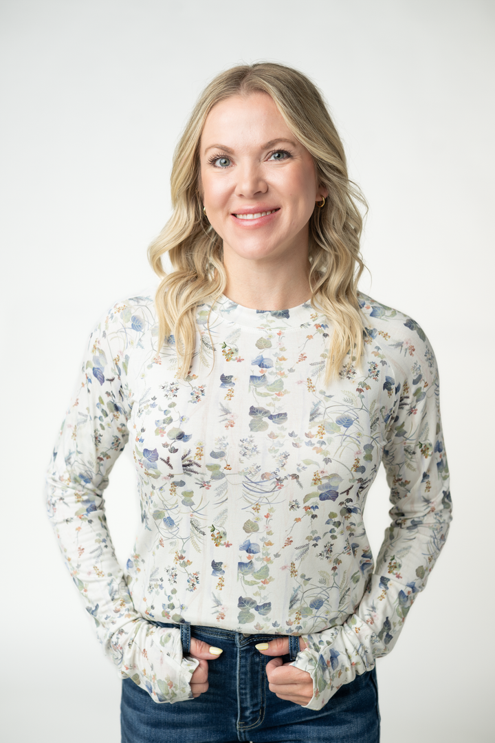 IN STOCK Blair Long Sleeve Top - Olive Meadows