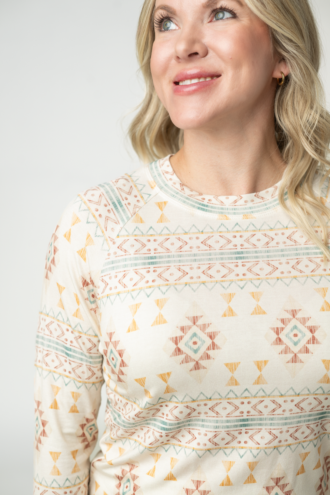 IN STOCK Blair Long Sleeve Top - Desert Geometric