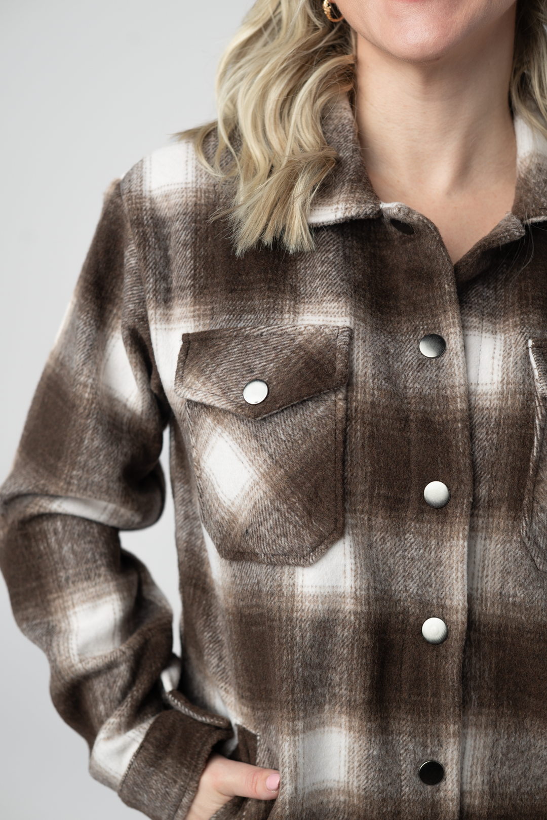 IN STOCK Norah Shacket - Brown Plaid