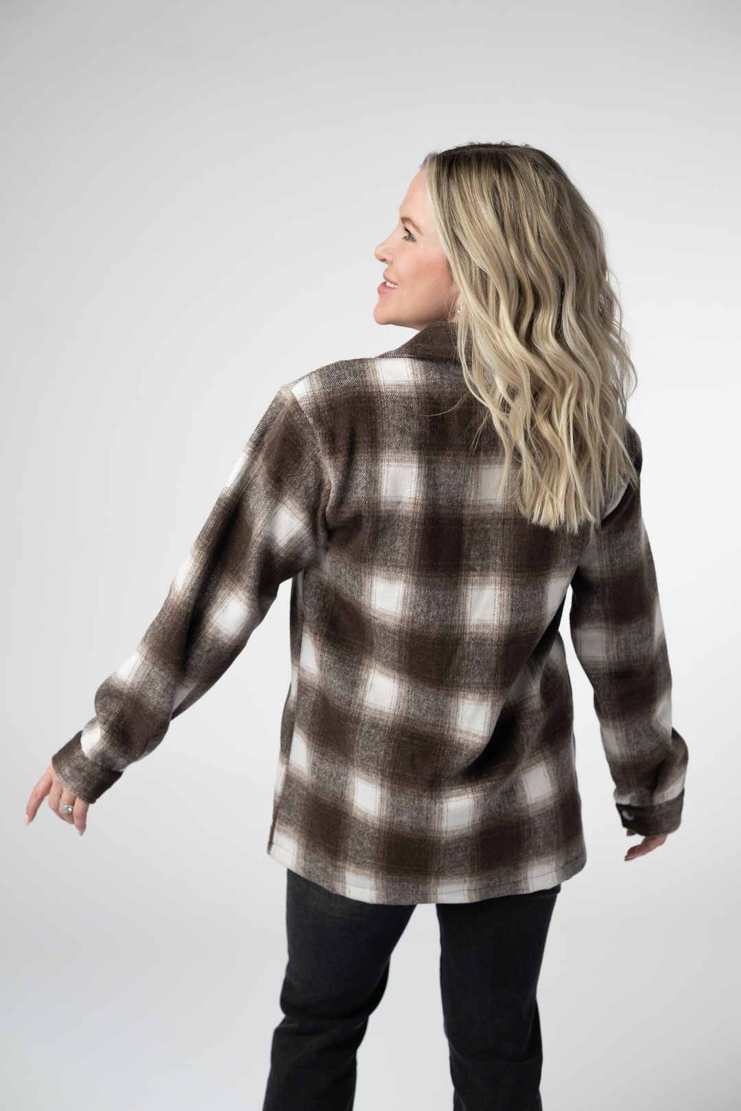 IN STOCK Norah Shacket - Brown Plaid