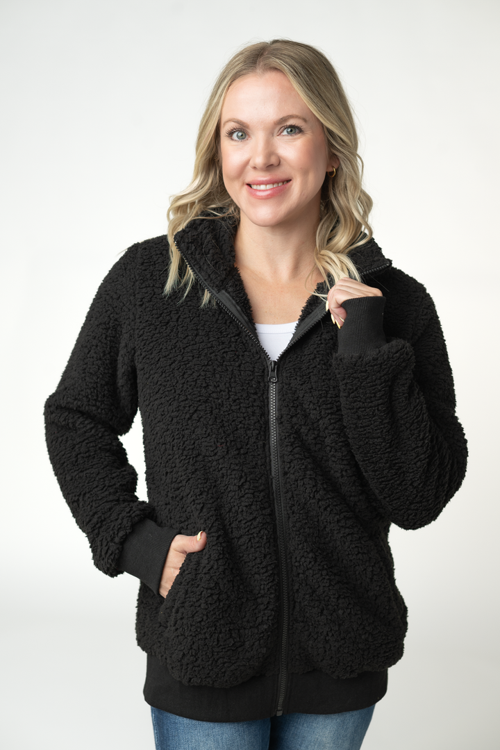 IN STOCK Skylar Sherpa Fullzip - Black