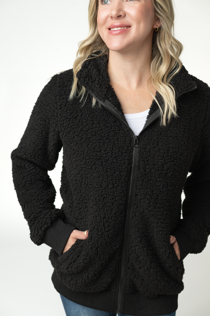 IN STOCK Skylar Sherpa Fullzip - Black