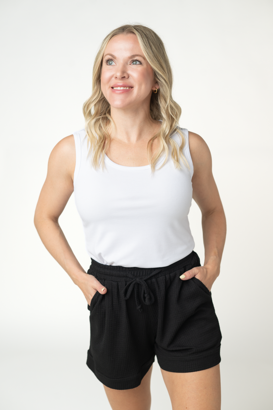 IN STOCK Weslie Waffle Shorts - Black