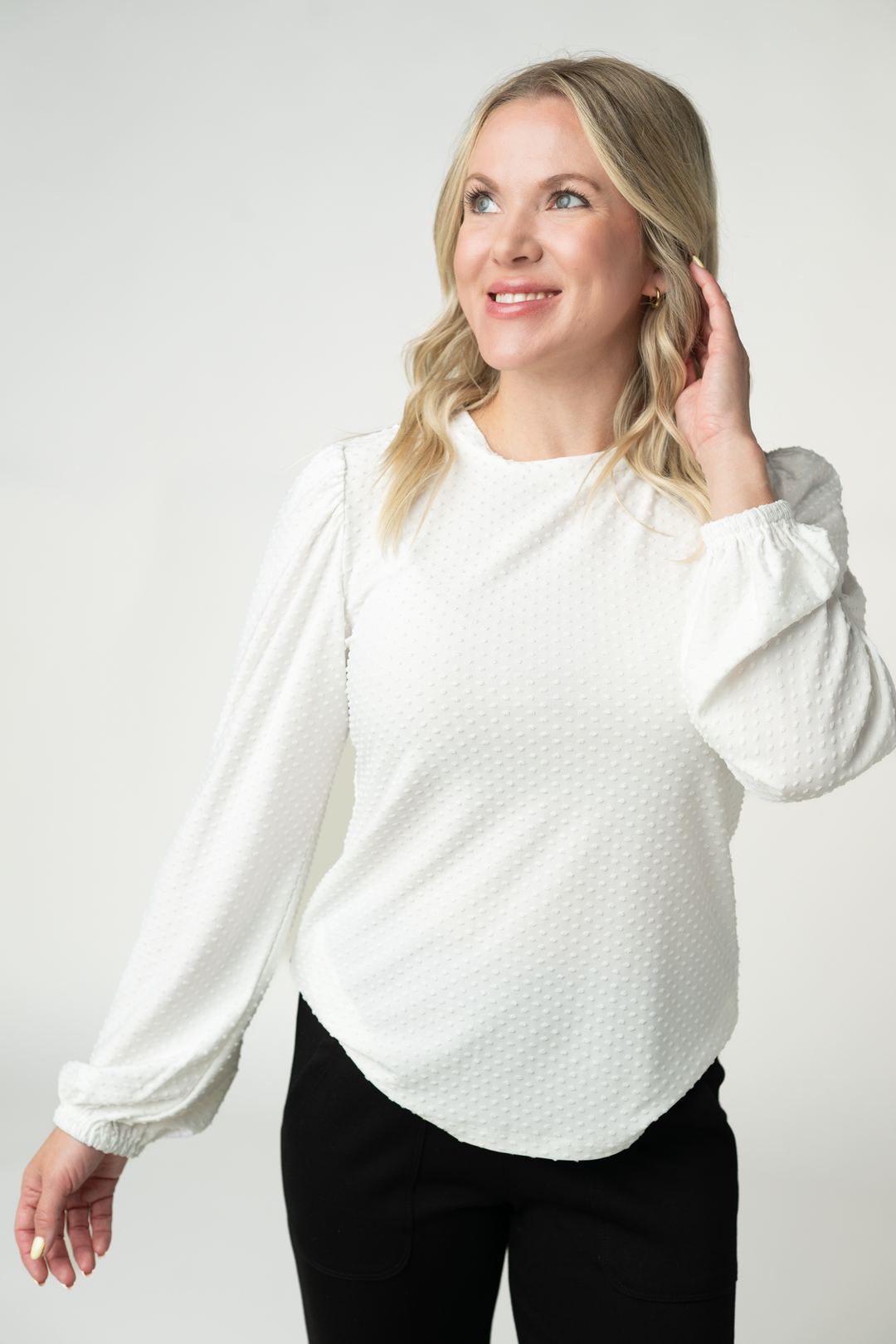 IN STOCK Miranda Dot Top - White