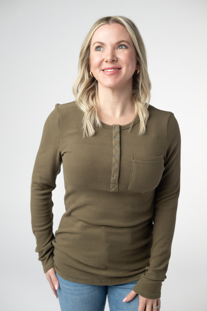 IN STOCK Georgia Long Sleeve Top - Olive