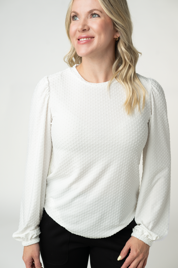 IN STOCK Miranda Dot Top - White