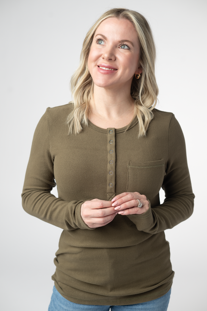 IN STOCK Georgia Long Sleeve Top - Olive