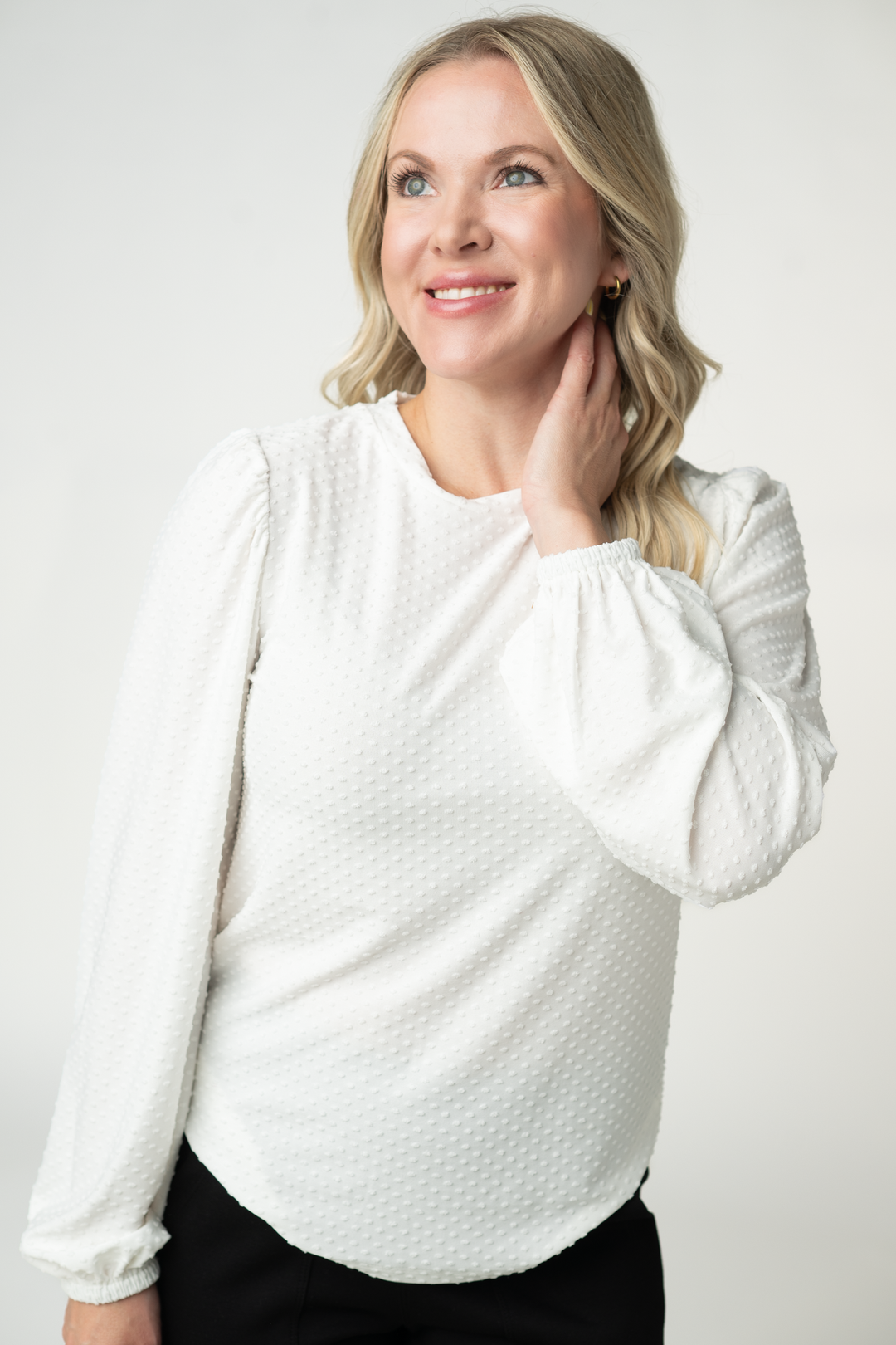 IN STOCK Miranda Dot Top - White